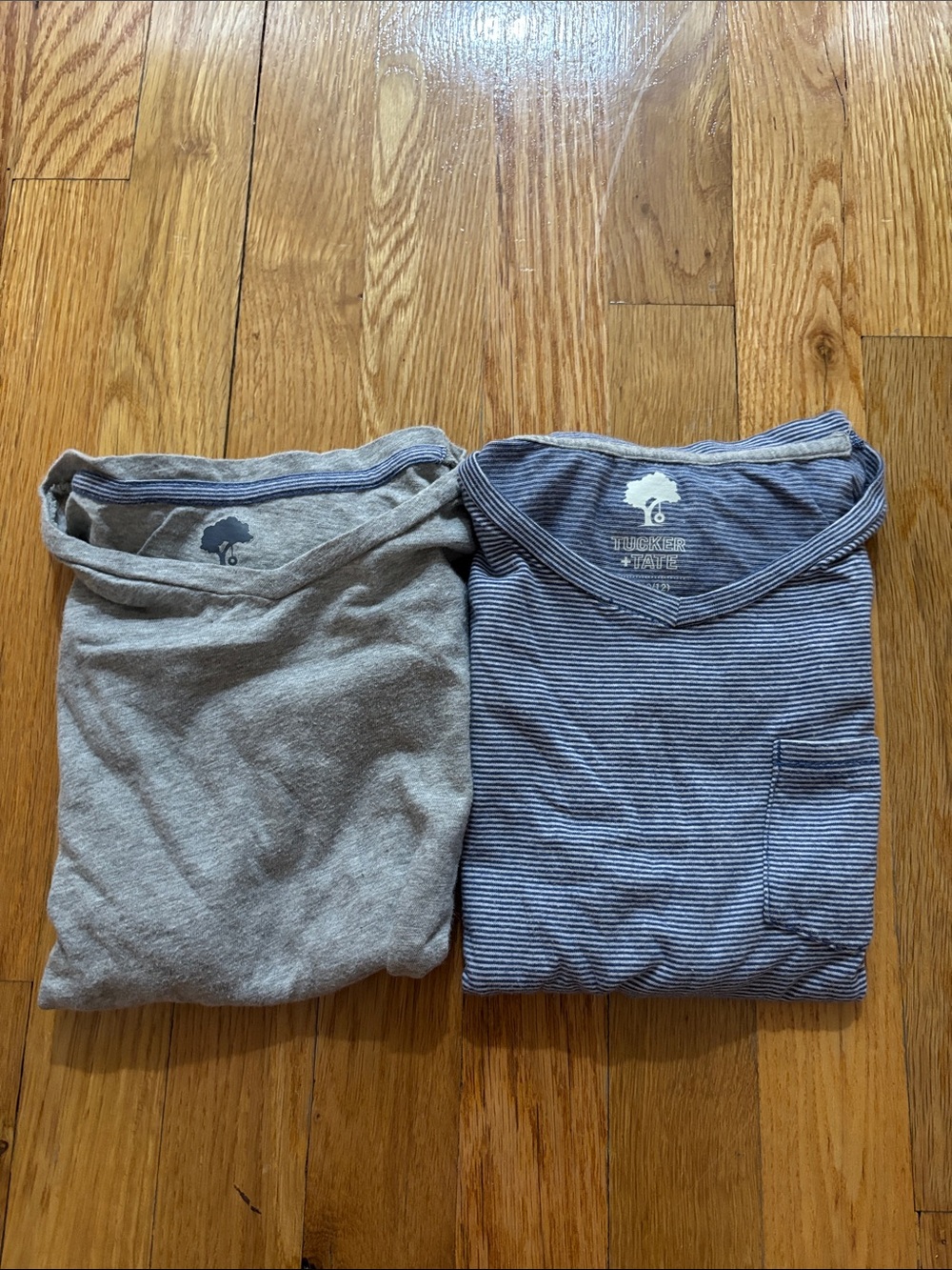 Tucker + Tate Gray Tee & Blue Striped Tee Set